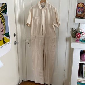 Everlane Off-White Denim Jumpsuit